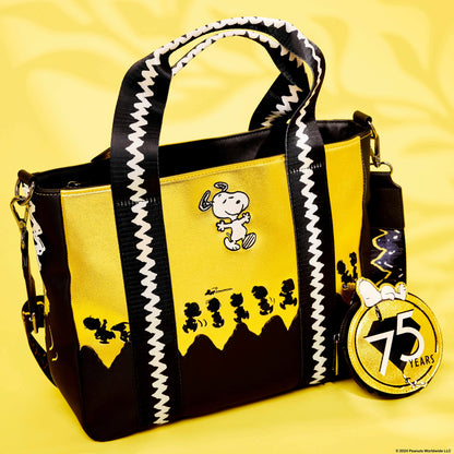 Loungefly Peanuts 75th Anniversary Snoopy & Gang Tote Crossbody Bag With Coin Bag