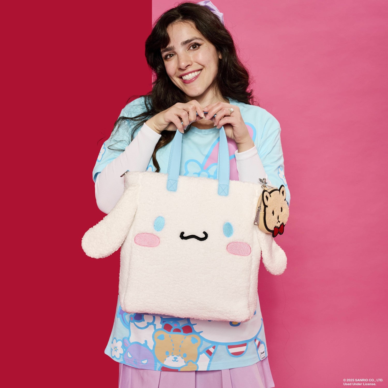 Loungefly Sanrio Cinnamoroll Cosplay Sherpa Tote Crossbody Bag With Coin Bag