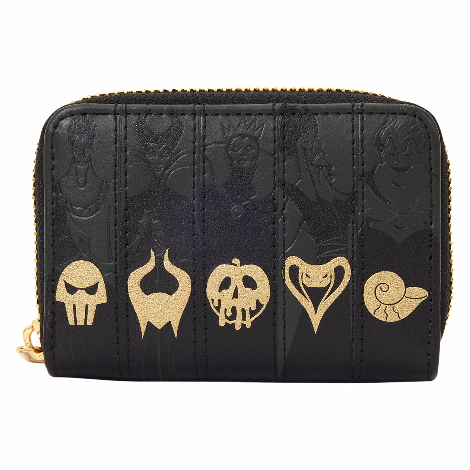Loungefly Disney Villains Exclusive Black & Gold Zip Around Wallet