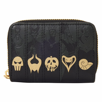 Loungefly Disney Villains Exclusive Black & Gold Zip Around Wallet