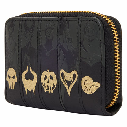 Loungefly Disney Villains Exclusive Black & Gold Zip Around Wallet