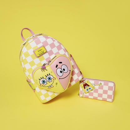 Loungefly SpongeBob SquarePants & Patrick Star Checkered Zip Around Wallet