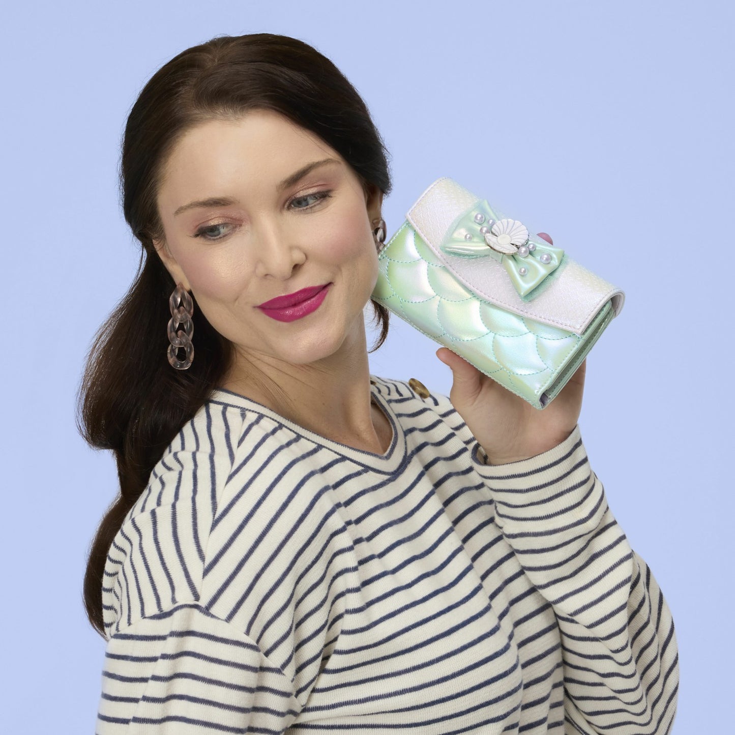 Loungefly The Little Mermaid Iridescent Pearl Flap Wallet
