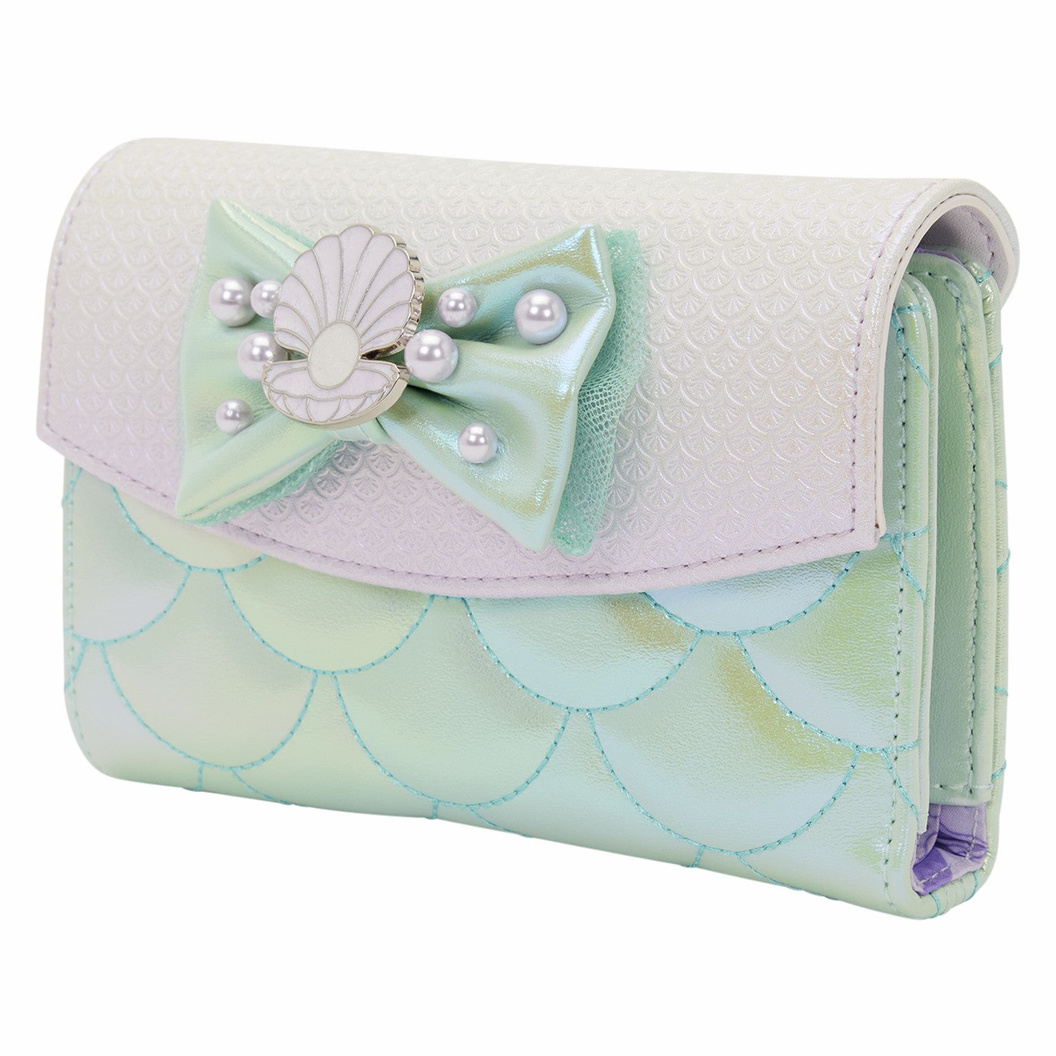 Loungefly The Little Mermaid Iridescent Pearl Flap Wallet