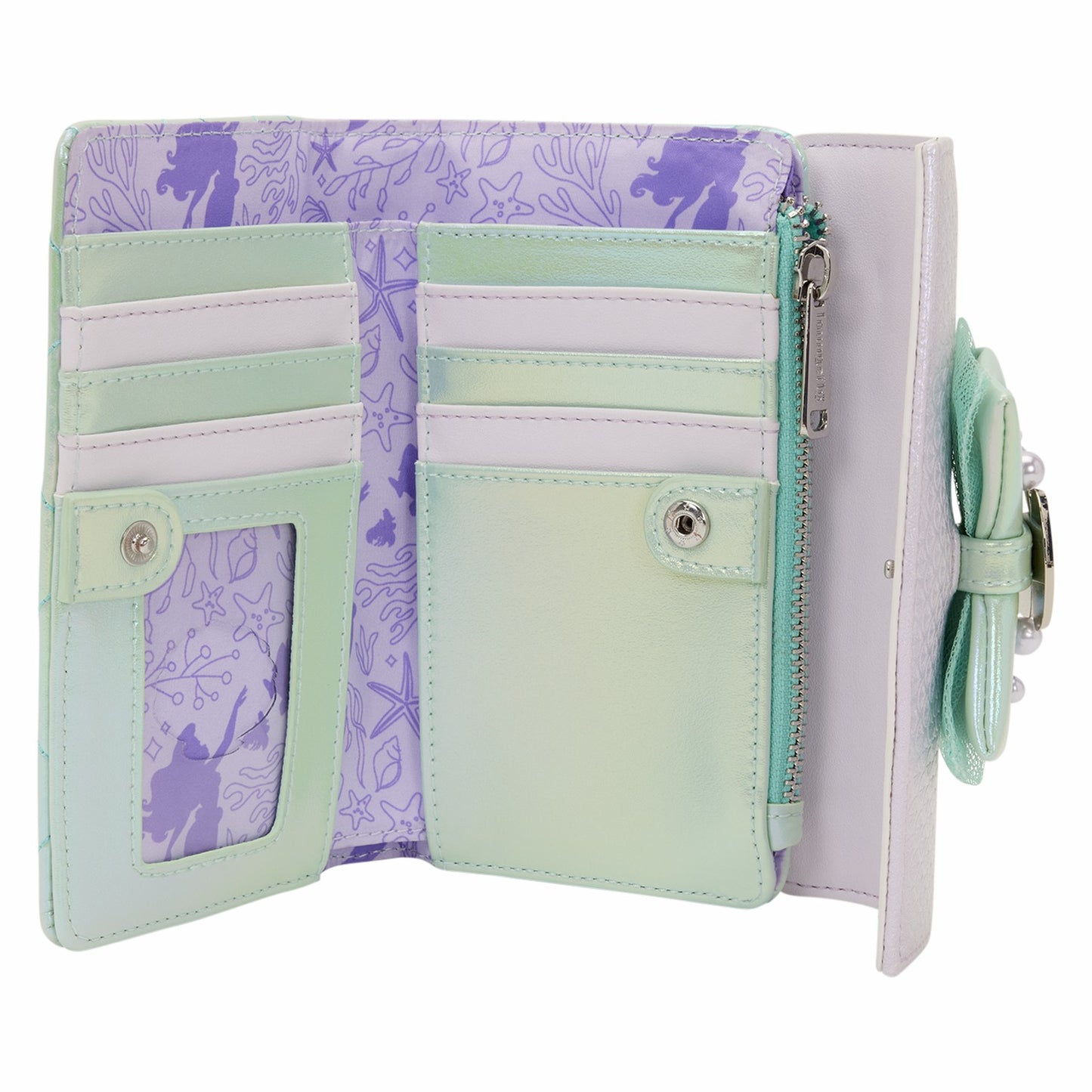 Loungefly The Little Mermaid Iridescent Pearl Flap Wallet