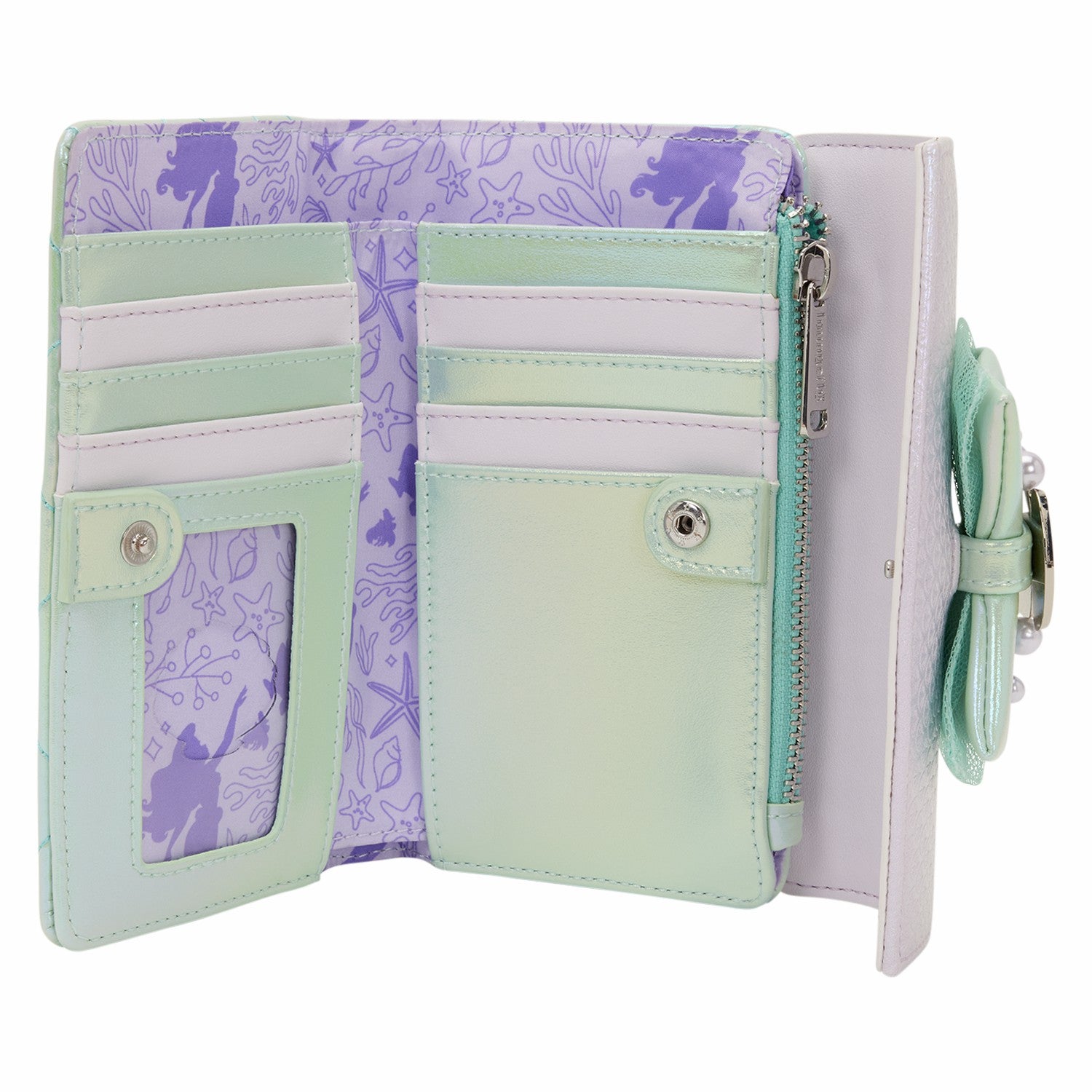 Loungefly The Little Mermaid Iridescent Pearl Flap Wallet