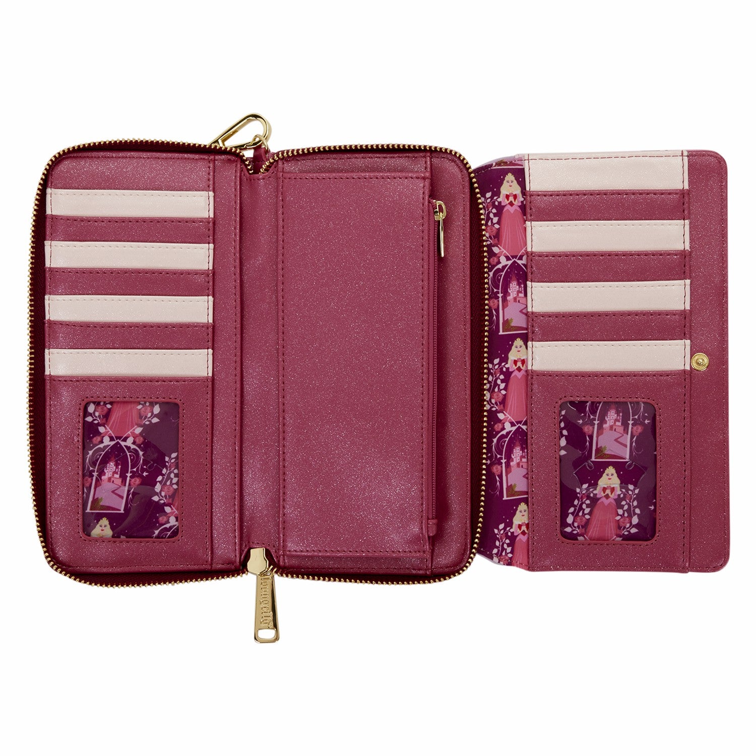 Loungefly Sleeping Beauty Exclusive Princess Aurora Roses Wristlet Wallet