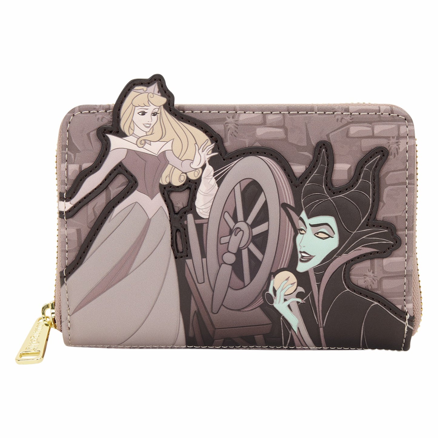 Loungefly Sleeping Beauty & Maleficent Spinning Wheel Zip Around Wallet