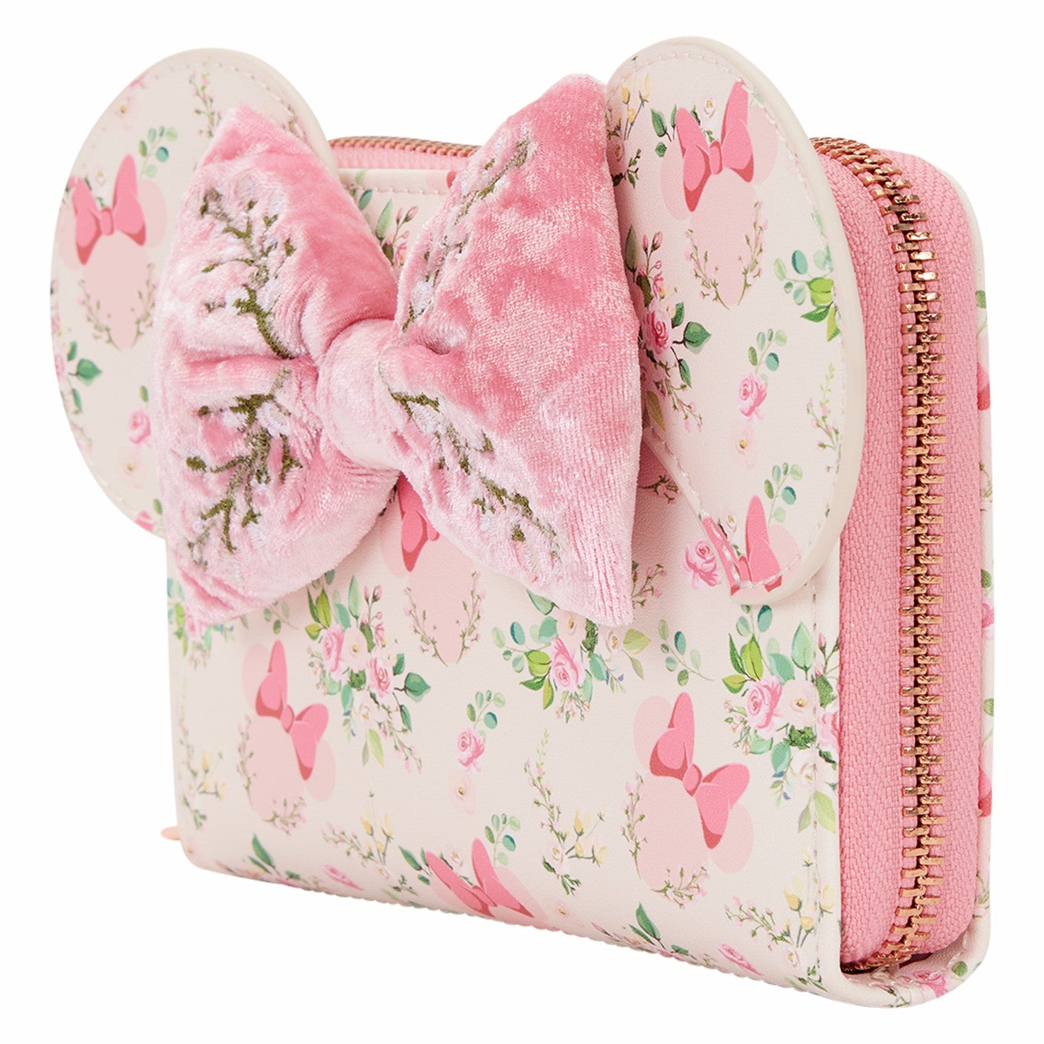 Loungefly Minnie Mouse Floral All-Over Print Zip Around Wallet
