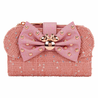 Loungefly Minnie Mouse Exclusive Glitter Tweed Flap Wallet