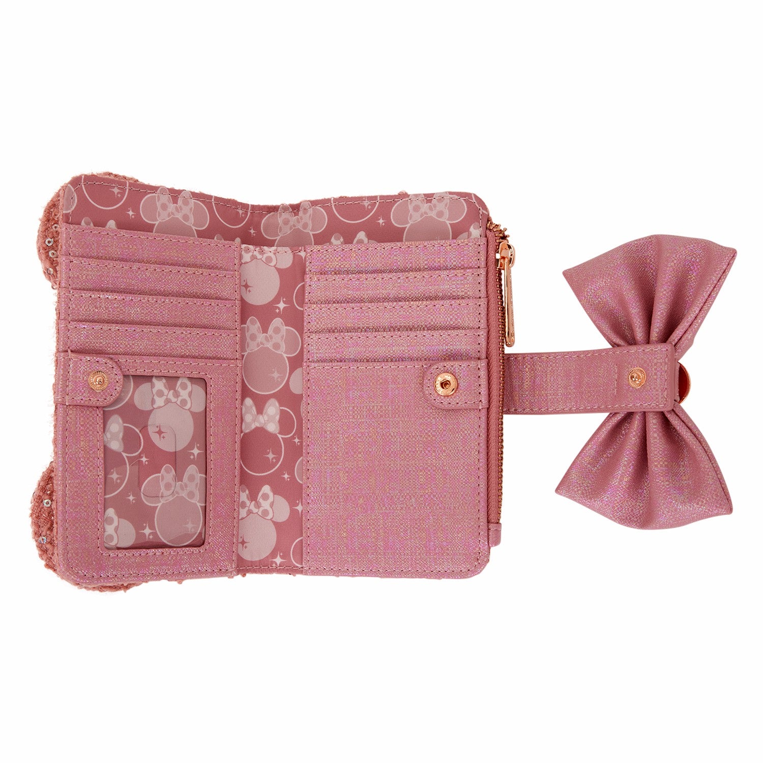Loungefly Minnie Mouse Exclusive Glitter Tweed Flap Wallet