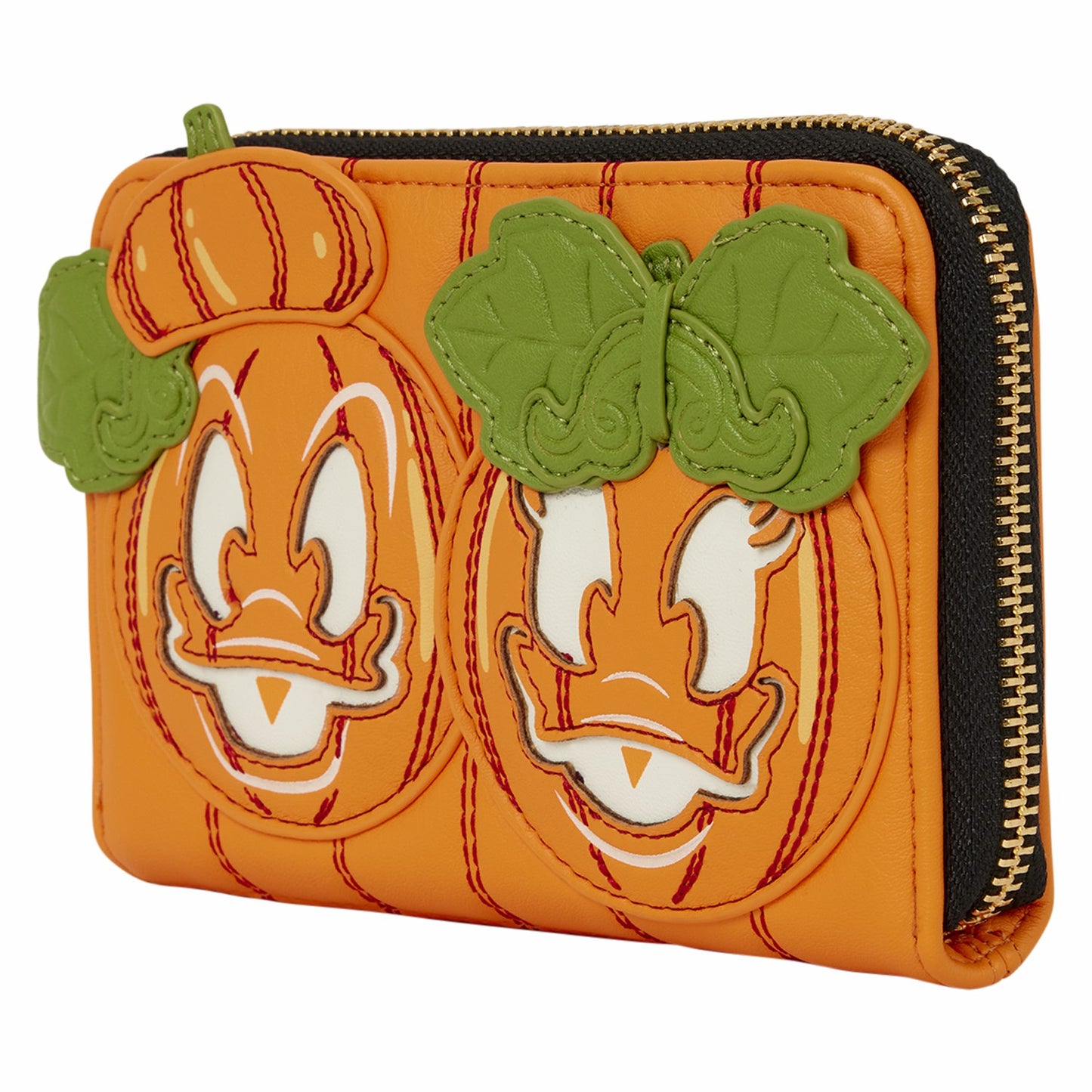 Loungefly Donald & Daisy Jack-o'-Lantern Exclusive Glow Zip Around Wallet