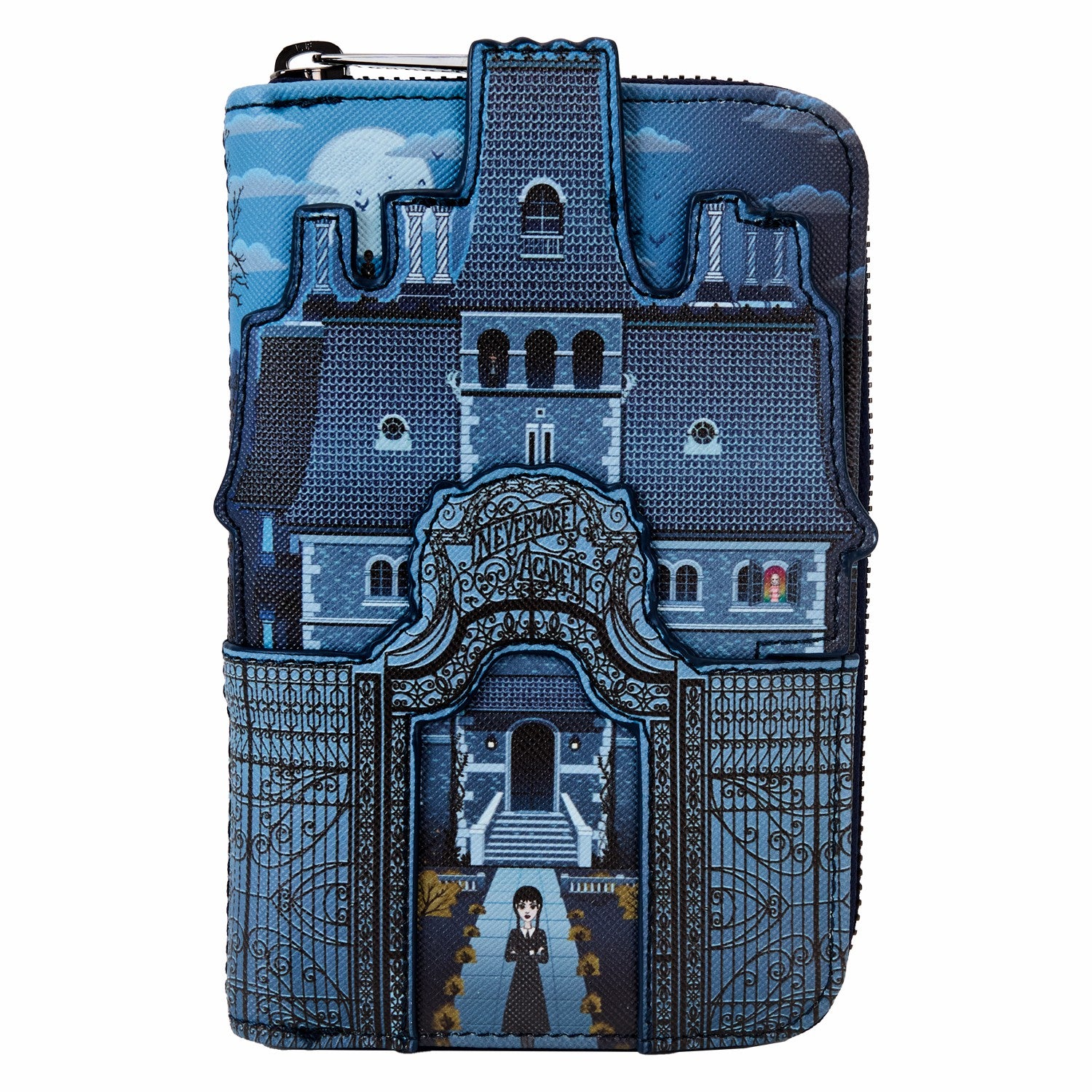 Loungefly Wednesday Nevermore Academy Castle Zip Around Wallet