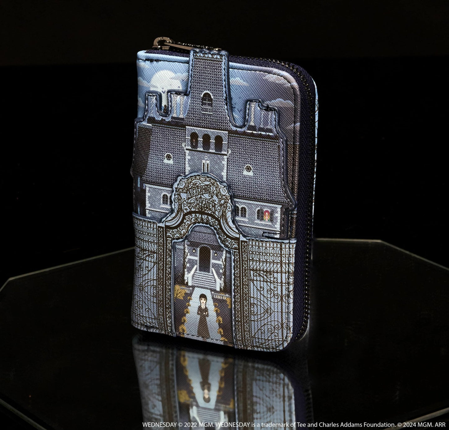 Loungefly Wednesday Nevermore Academy Castle Zip Around Wallet