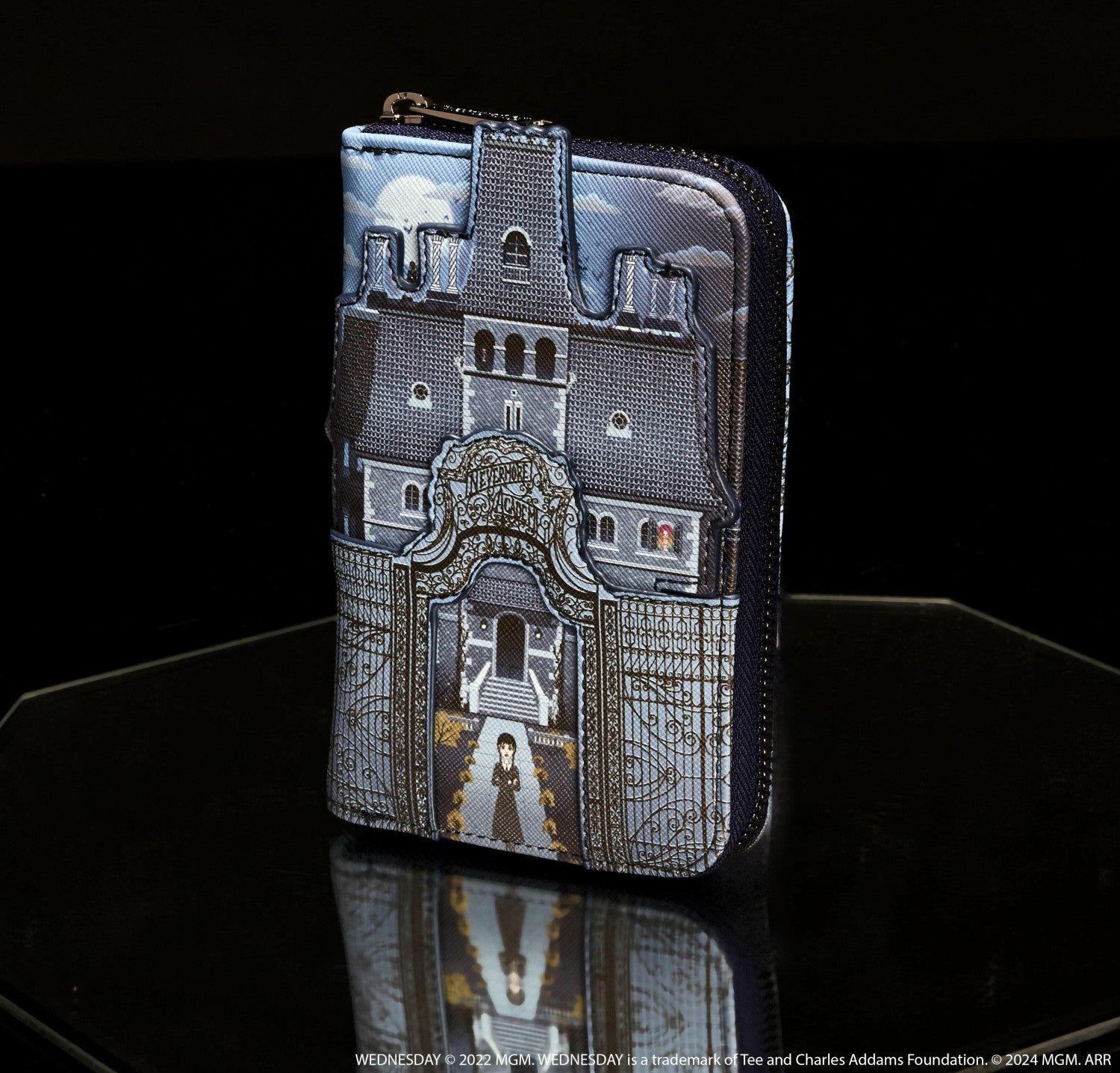 Loungefly Wednesday Nevermore Academy Castle Zip Around Wallet
