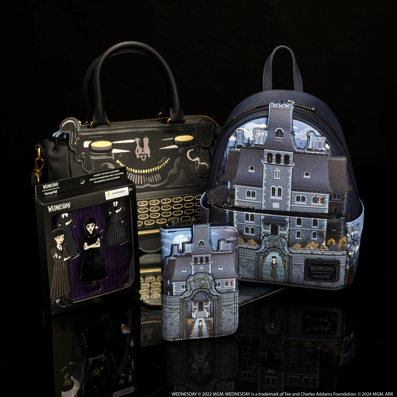 Loungefly Wednesday Nevermore Academy Castle Zip Around Wallet