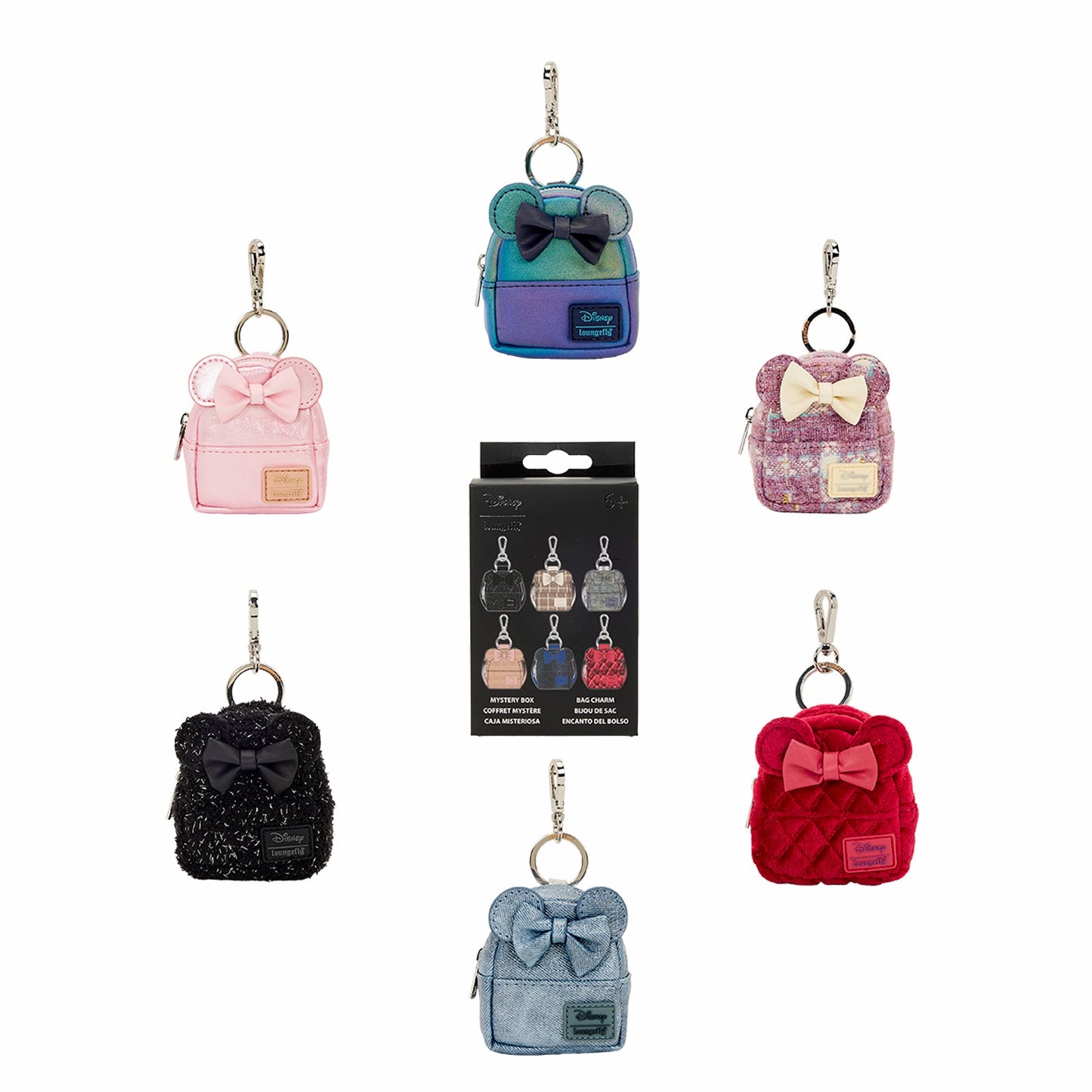 Loungefly Minnie Mouse Glitter Mystery Mini Backpack Keychain Charm