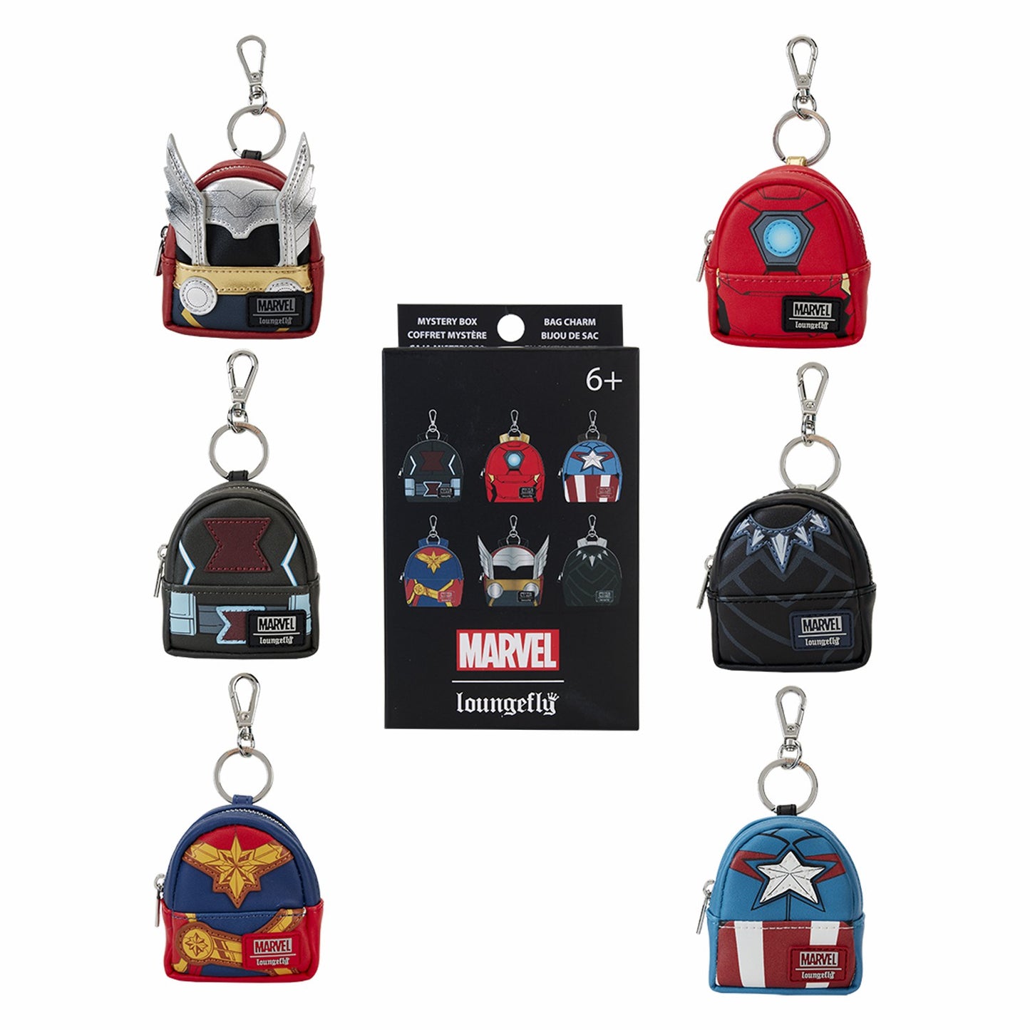 Loungefly Marvel Avengers Cosplay Mystery Mini Backpack Keychain Charm