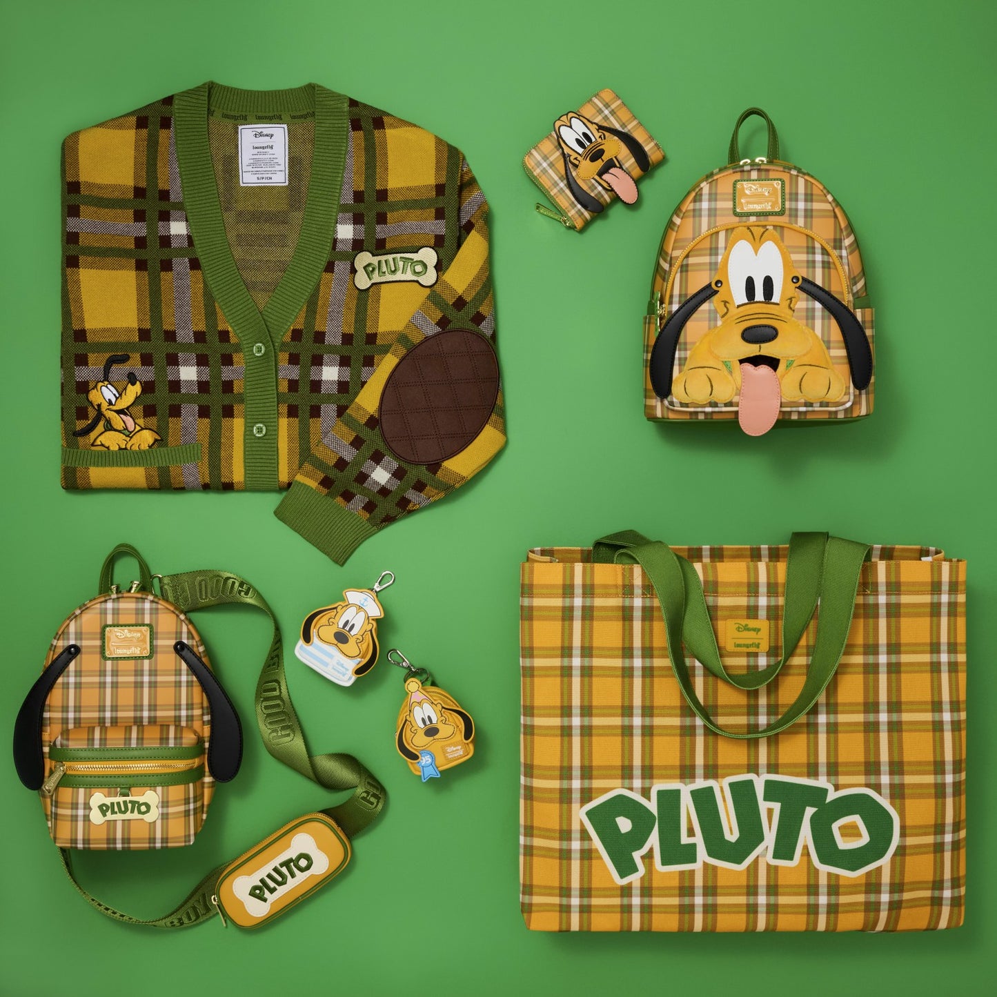 Loungefly Pluto 95th Anniversary Plaid Knit Cardigan